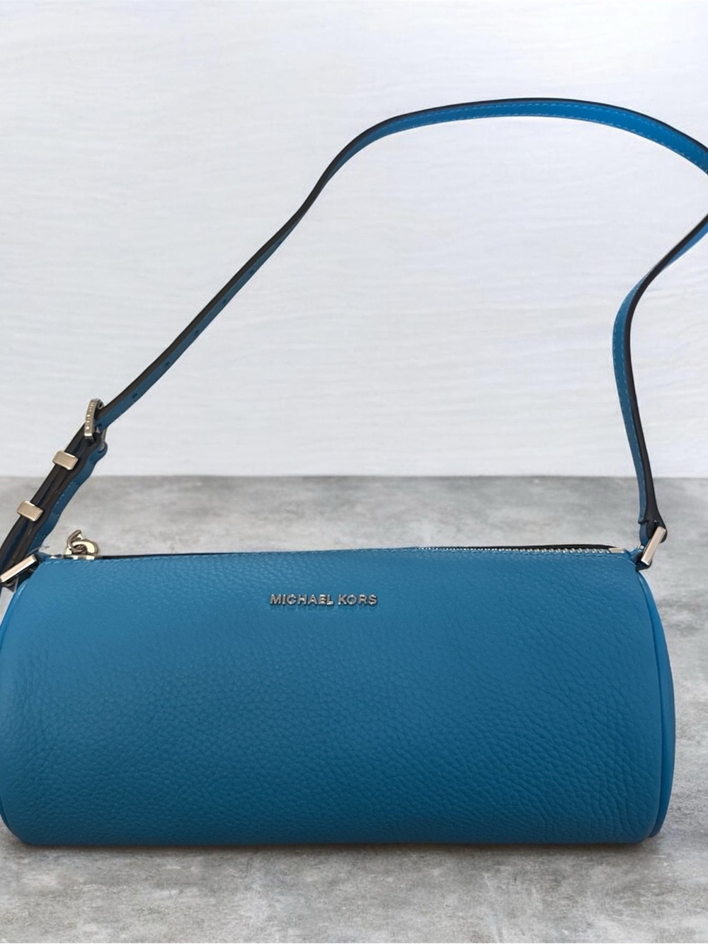 Michael Kors Teal Barrel Mini Shoulder Bag